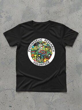 Psychedelic Research Volunteer Graphic T-Shirt | Trippy Art Tee